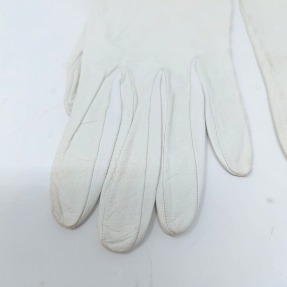 Vintage Lionel Le Grand Gloves Cream Leather 7 Wrist France - Picture 3 of 14